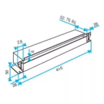 MANCHON STANDARD HAUT DE FEN�TRE 70X50 MM - ACIER GALVANIS�