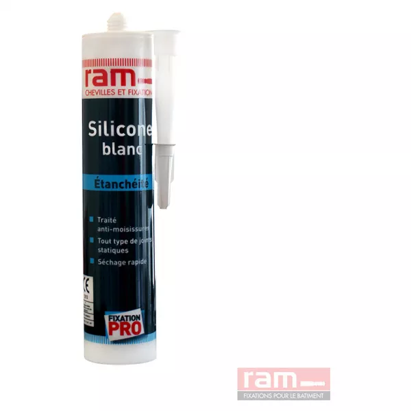 MASTIC SILICONE SANIT. BLANC 300ml (63620)