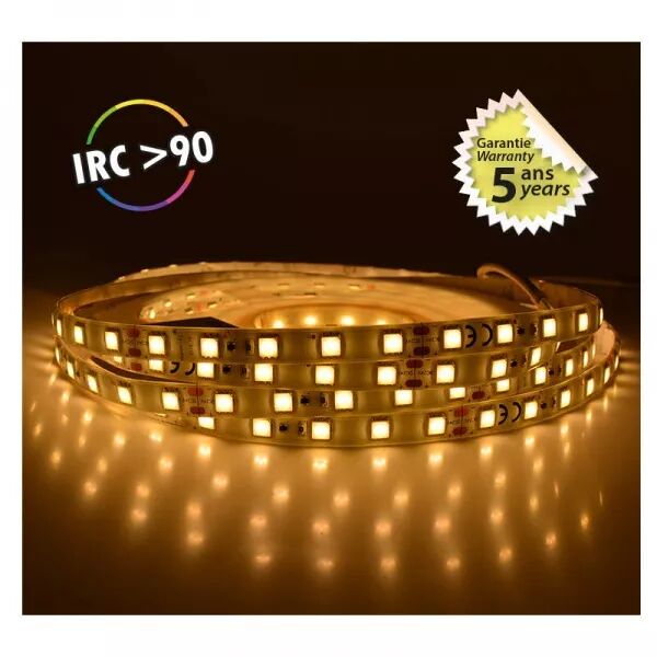 MIIDEX - &BANDEAU BLC 3000K 5M 60LED 12.4W/M IP65 24V PU BOITE 5ANS (751660)