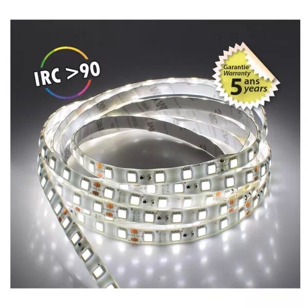 MIIDEX - &BANDEAU BLC 6000K 5M 60LED 12.4W/M IP65 24V PU BOITE 5ANS (751662)