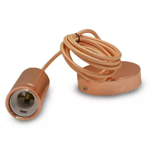 MIIDEX - &BUTTERFLY E27 DOUILLE METAL CYLINDRE ROSE OR + CABLE 2M (5028)
