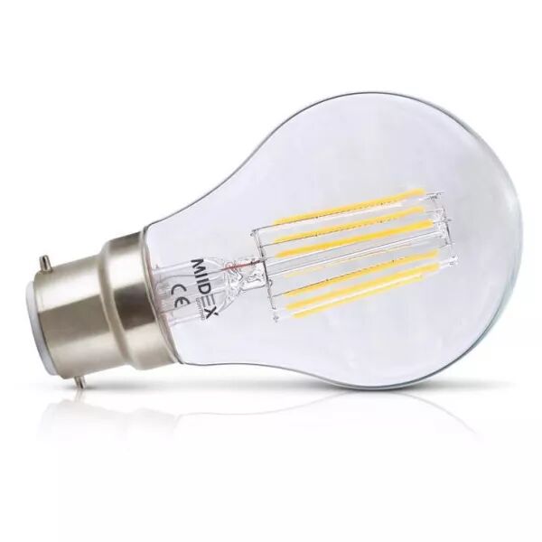 MIIDEX - &LED FIL COB BULB B22 8W 4000K CLR BLISTER X3 (71401)
