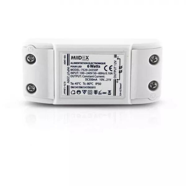 MIIDEX - ALIM  LED  DC 350mA 6W 10-21V (7529)