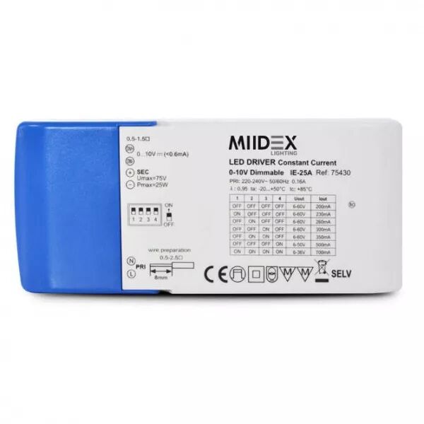 MIIDEX - ALIM DIM 0-10V 25W 200-700MA IP20 5ANS (75430)