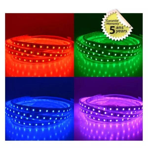 MIIDEX - BANDEAU COULEURS + 4000K 5M 60LED 14,5W/M IP67 24V BOITE 5ANS (751695)
