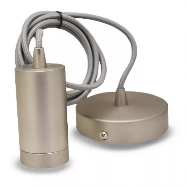 MIIDEX - BUTTERFLY E27 DOUILLE METAL CYLINDRE MAT NICKEL + CABLE 2M (5030)