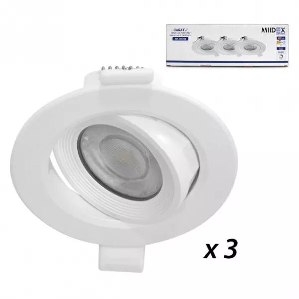 MIIDEX - CARAT II SPOT DIAM 90MM BLC 5W 3000K DIM + CONNECT PACK DE 3 (100352)