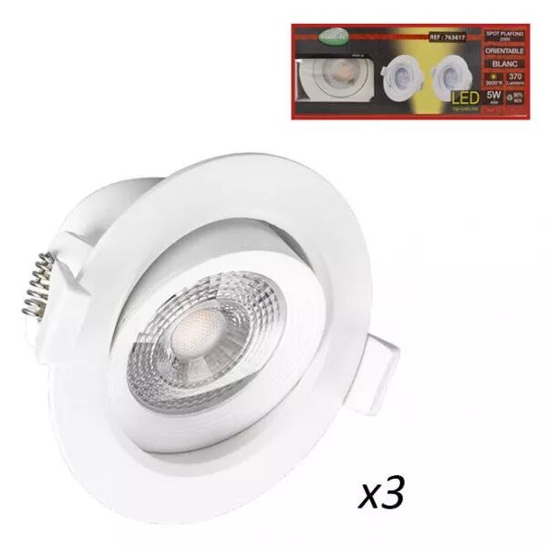 MIIDEX - CARAT SPOT DIAM 90MM 5W 3000K PACK DE 3  (763617)