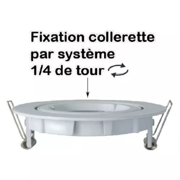 MIIDEX - COLLERETTE 1/4 DE TOUR SUPPORT DE SPOT DIAM 93MM BLC ORIENT  (7711)