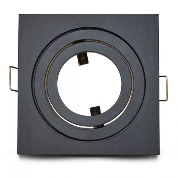 MIIDEX - COLLERETTE CARRE DECLIPS SUPPORT DE SPOT 88 X 88MM ALU NOIR (77121)
