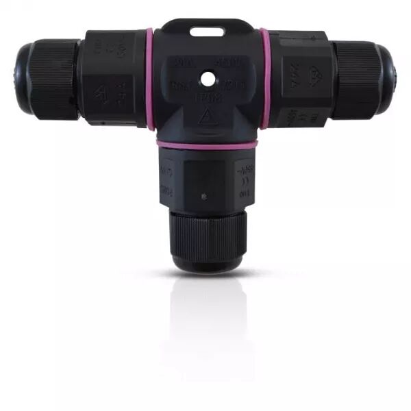 MIIDEX - CONNECT ETANCHE FORME T IP68 250V NOIR 3 FILS (7211)