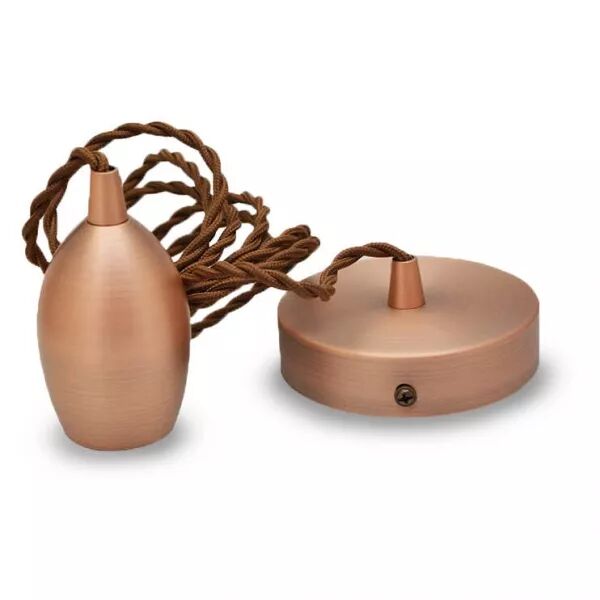 MIIDEX - DOUILLE E27 METAL CLOCHE MAT CUIVRE + CABLE 2 M (5015)