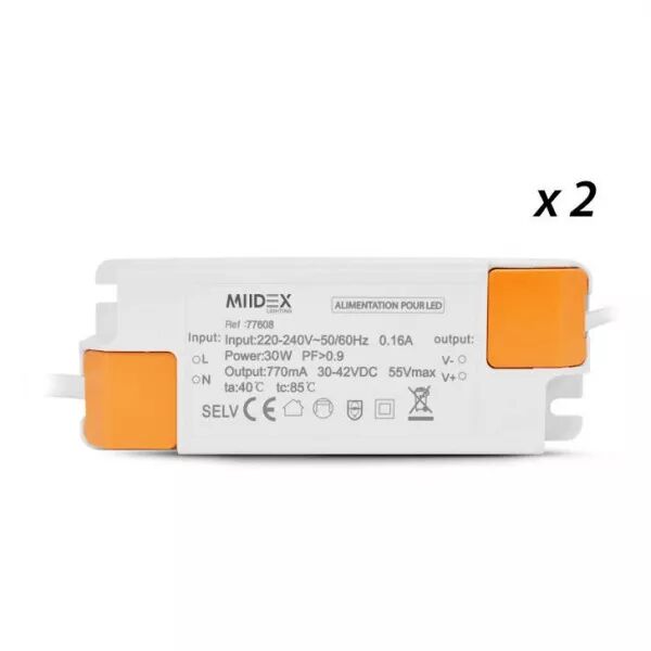 MIIDEX - GALAXIE PLAFONNIER 595 X 1195MM 60W 3000K UGR19 5ANS (X2) (77608)