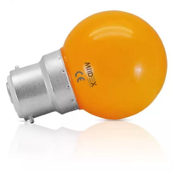 MIIDEX - LED 1W BULB B22 ORANGE BLISTER X2 (76470)