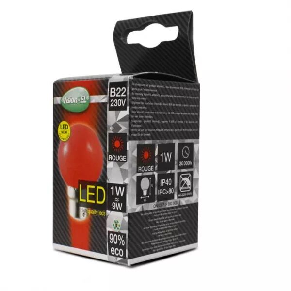 MIIDEX - LED 1W BULB B22 ROUGE BOITE (7642)
