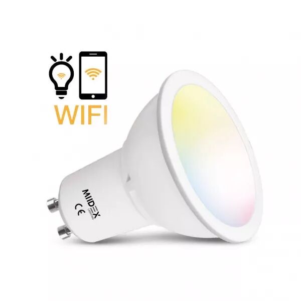 MIIDEX - LED 5W GU10 WIFI 100� CCT + RGB BOITE (7885)