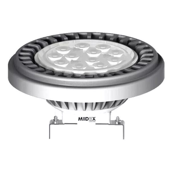 MIIDEX - LED AR 111  G53  SILVER 12V  AC/DC  12  W 3000 K BOITE (779111)
