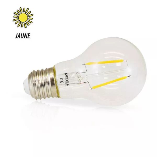 MIIDEX - LED FIL COB BULB E27 2 W JAUNE BLISTER (71387)