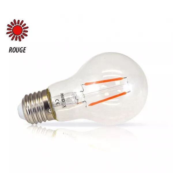 MIIDEX - LED FIL COB BULB E27 2W ROUGE BLISTER (71384)