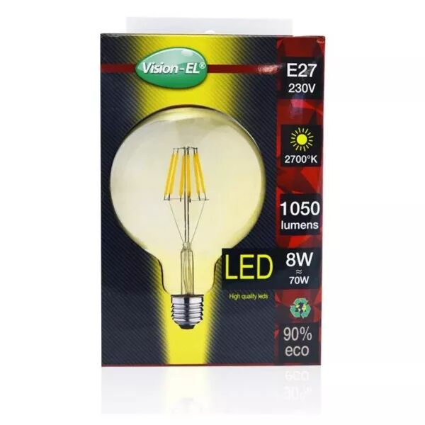 MIIDEX - LED FIL COB GLOBE G125 E27 8W 2700K GOLDEN BOITE (7157)