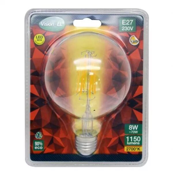 MIIDEX - LED FIL COB GLOBE G95 E27 8W 2700K CLR BOITE (7147)