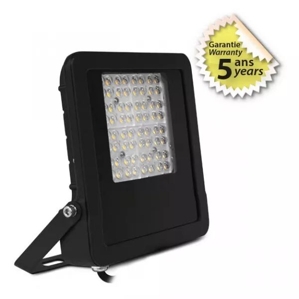 MIIDEX - LUMOS ASYM PROJECTEUR ASYM 50W 4000K 40�x90� PLAT NOIR IP65 5ANS (100453)