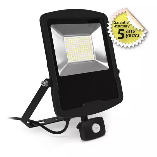 MIIDEX - LUMOS II PROJECT 100W 4000K PLAT NOIR IP44/65 + DETECT IR 5ANS (100160)