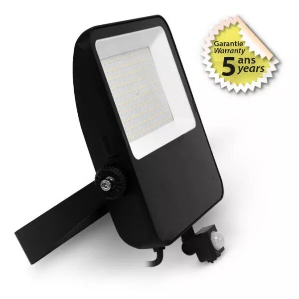 MIIDEX - LUMOS PROJECT 100W 3000K PLAT NOIR IP65 + DETECT IR 5ANS (804530)