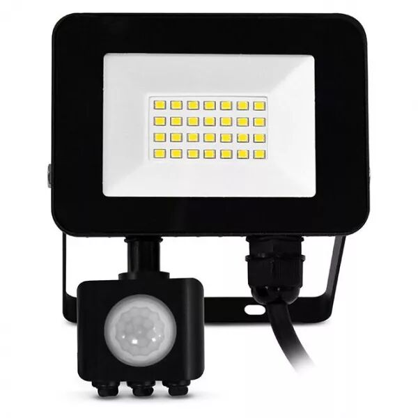 MIIDEX - LUMOS SLIM II PROJECT 20W 6000K PLAT NOIR + DETECT IP65 (100068)