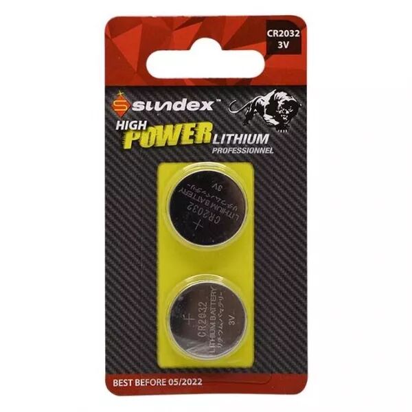 MIIDEX - PILES CR 2032 3V LITHIUM PACK DE 2 SUNDEX 40-240 (X1) (4145)