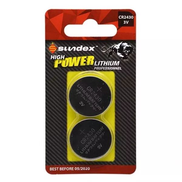 MIIDEX - PILES CR 2430 3V LITHIUM PACK DE 2 SUNDEX 40-240 (X 1) (4135)