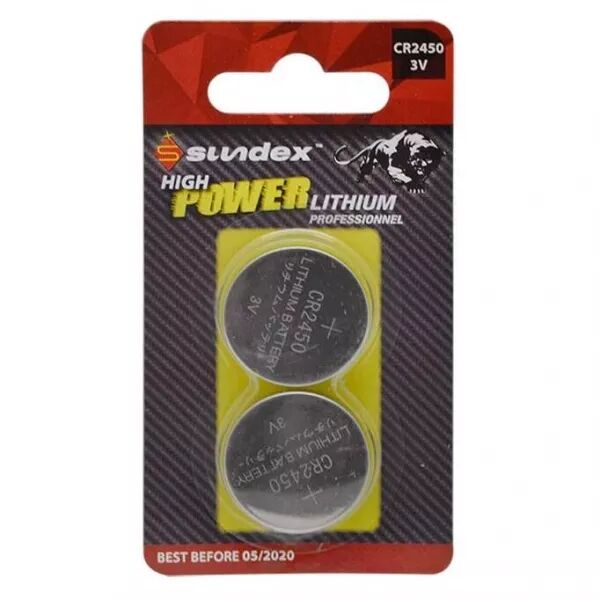 MIIDEX - PILES CR 2450 3V LITHIUM PACK DE 2 SUNDEX 40-240 (X1) (4142)