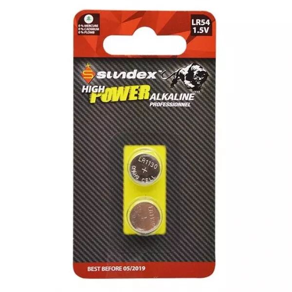 MIIDEX - PILES LR54 1,5V SUPER ALCALINE PACK DE 2 SUNDEX 40-240 (X1) (4151)