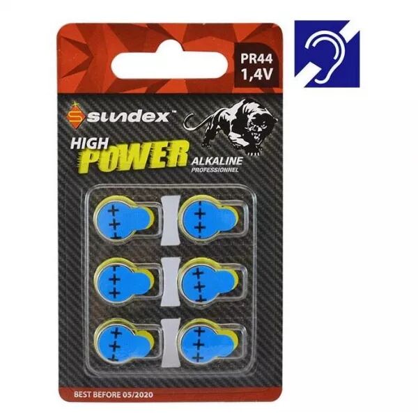 MIIDEX - PILES PR44 PACK X 6 1,4V SUPER ALCALINE AUDITIF SUNDEX 10-120 (X1) (4121)