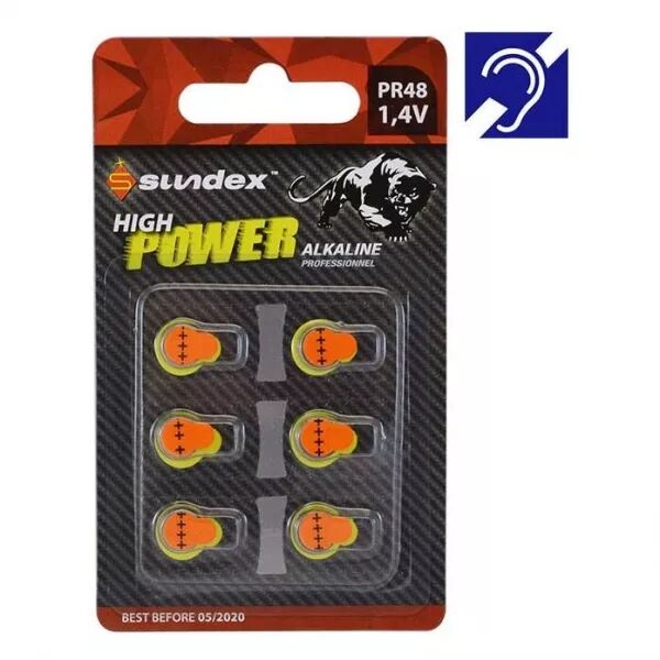MIIDEX - PILESPR48 1,4V PACK X 6 SUPER ALCALINE SUNDEX APPAREILAUDITIF 10-120 (4122)