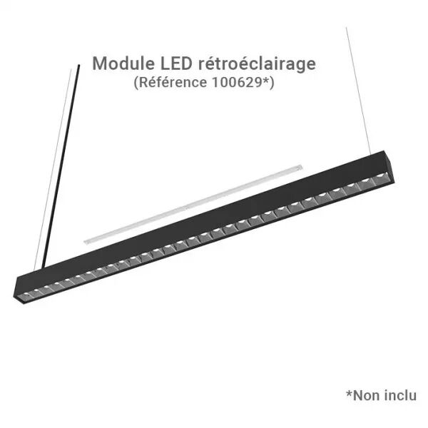 MIIDEX - PROLINE LINEAIRE REFLECTEUR 1200MM 24W 2CCT DIM DALI NOIR UGR<19 5ANS (100699)