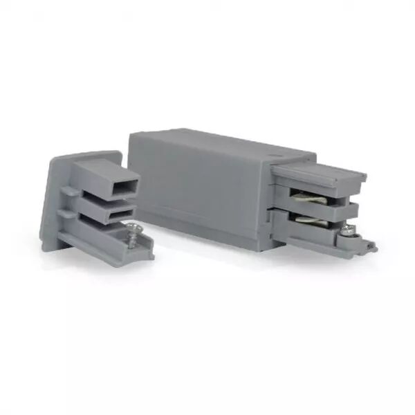 MIIDEX - RAIL 3A CONNECT TRIPHASE ALIM ET FIN ARGENT GAUCHE (8221)