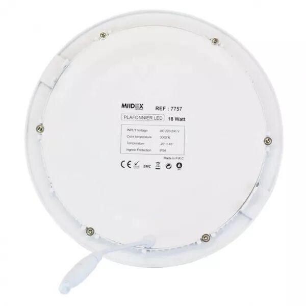 MIIDEX - SLIMY DOWNLIGHT DIAM 225MM BLC 18W 3000K ALU  (7757)