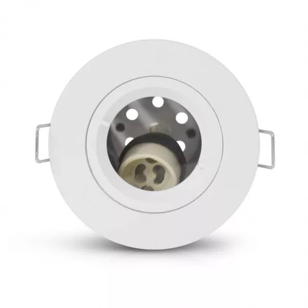 MIIDEX - SUPPORT SPOT BBC DIAM 90MM BLC FIXE AJOUR� IP65 + DOUILLE AUTOMATIQUE (77181)