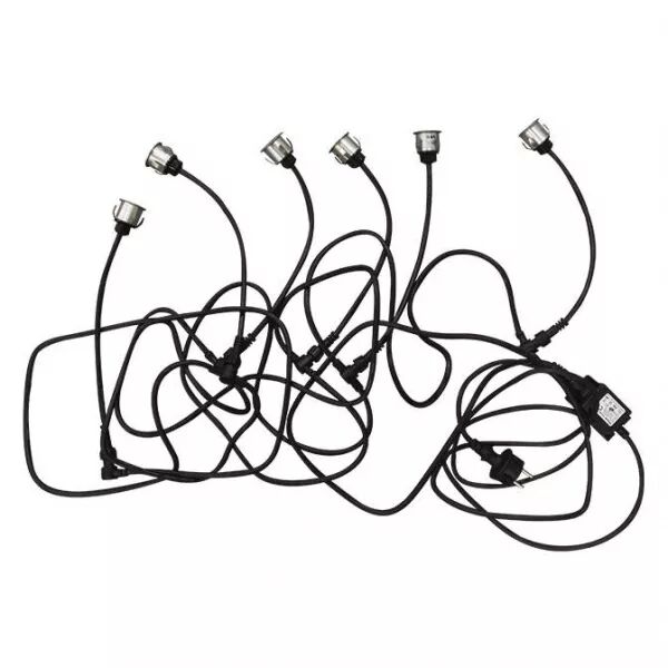 MIIDEX - TERRASSO KIT SPOT 6 X 0,6W 12V BLEU ROND IP67 + ALIM (70753)