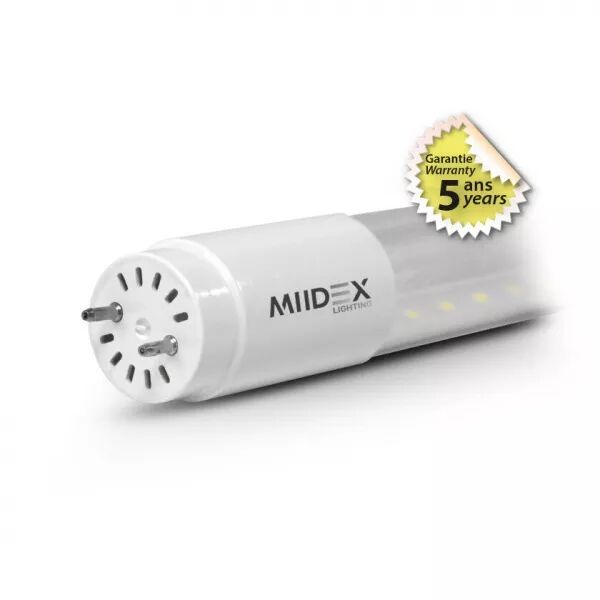 MIIDEX - TUBE LED T8 1200M 12W 4000K TRANSP180LM/W  85-265V LN STARTER 5A (X10) (100535)