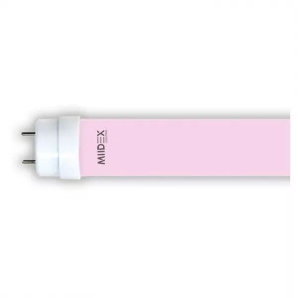MIIDEX - TUBE LED T8 1200MM 18W 85-265V PINK (X10) 5A- 50000h (75962)