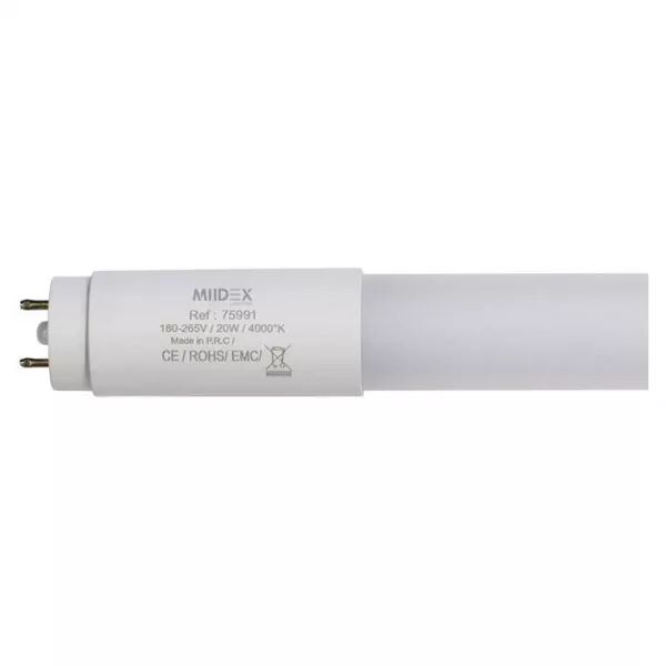 MIIDEX - TUBE LED T8 20W 1200MM 180-265V 4000K BALLAST ELEC (X10) (75991)