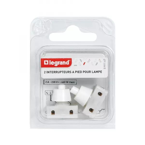 MINI-INTERRUPTEUR � POUSSOIR POUR PIED DE LAMPE - 2A - 250V~ - BLISTER