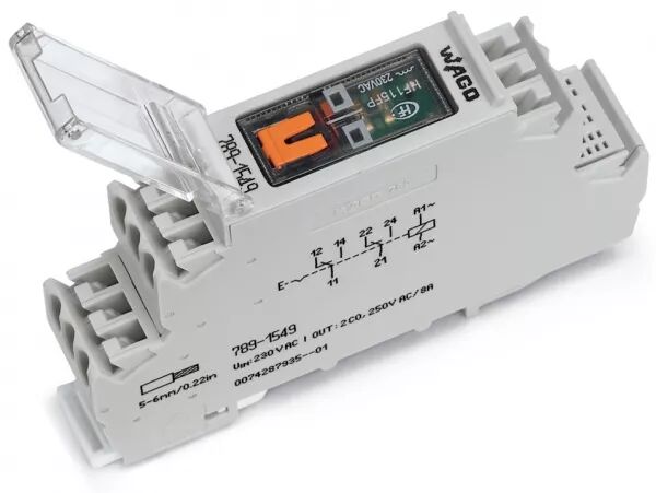 MODULE AVEC RELAIS 230 V AC - 2 RT - 2 X 8 A - FOR�AGE MANUEL M�CANIQUE