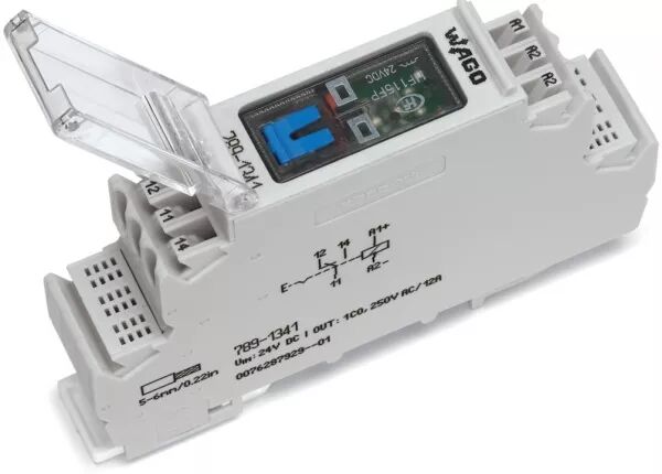 MODULE AVEC RELAIS 24 V DC - 1 RT - 12 A - FOR�AGE MANUEL M�CANIQUE
