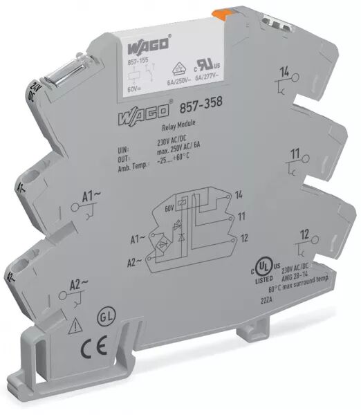 MODULE AVEC RELAIS MINIATURE ENFICHABLE 230 V AC/DC - 1 RT - 5 A