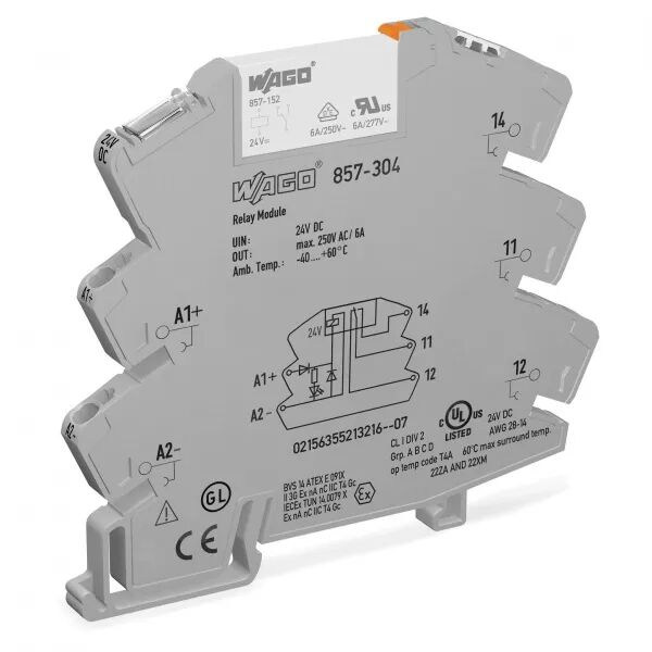 Module avec relais miniature enfichable 24 V DC - 1 RT - 5 A857-304