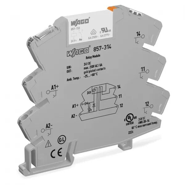 Module avec relais miniature enfichable 24 V DC - 1 RT - Contacts dor�s857-314