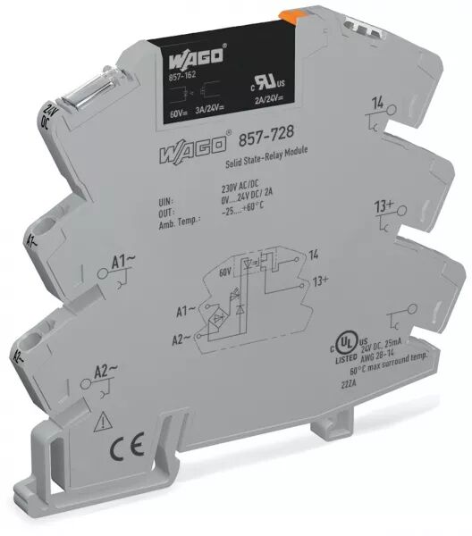 MODULE AVEC RELAIS STATIQUE 230 V AC/DC / 0..24 V DC - 2 A